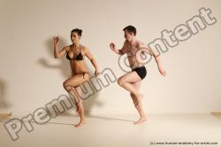 Woman - Man White Average Short Brown Dancing Dynamic poses Academic